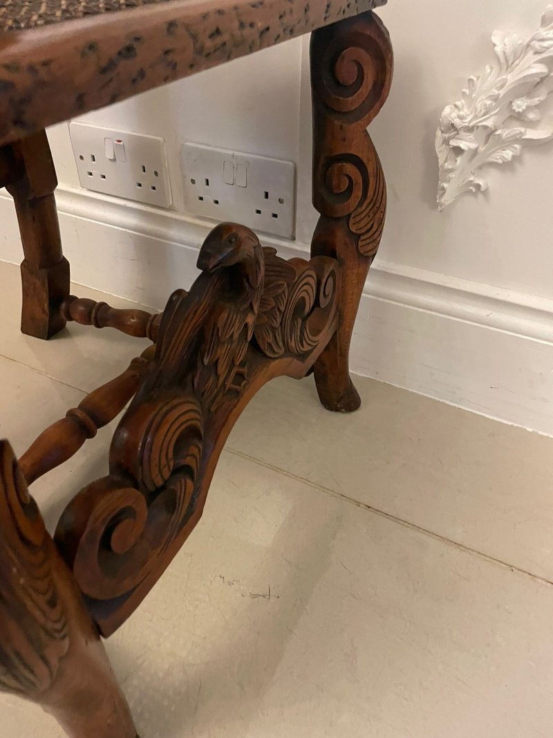 Set of 4 Antique Victorian Quality Carved Walnut Dining Chairs - Image 13